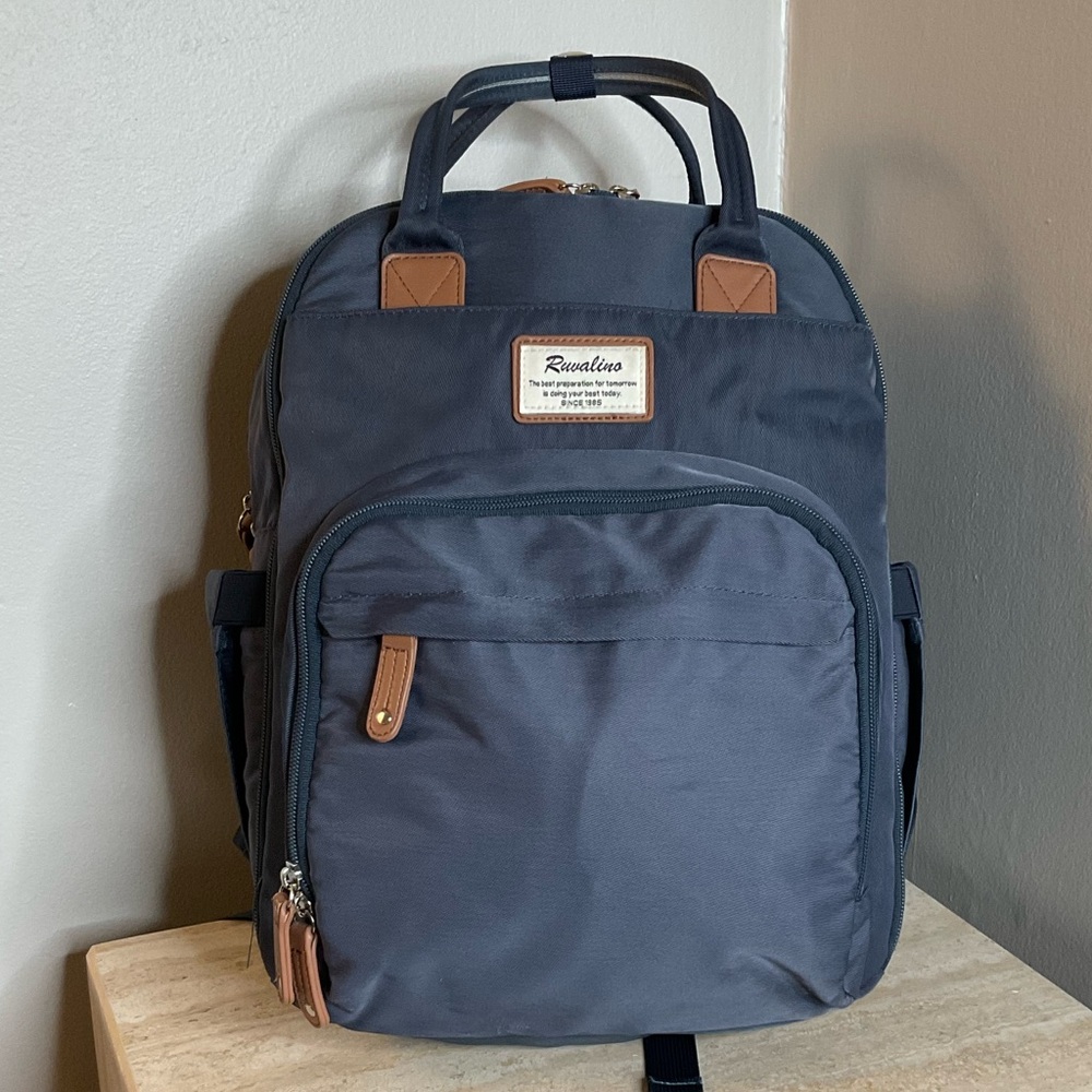 Ruvalino Classic Diaper Bag Backpack, Navy Blue, Unisex, EUC! - Picture 10 of 11
